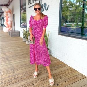 Floral midi dress with slit